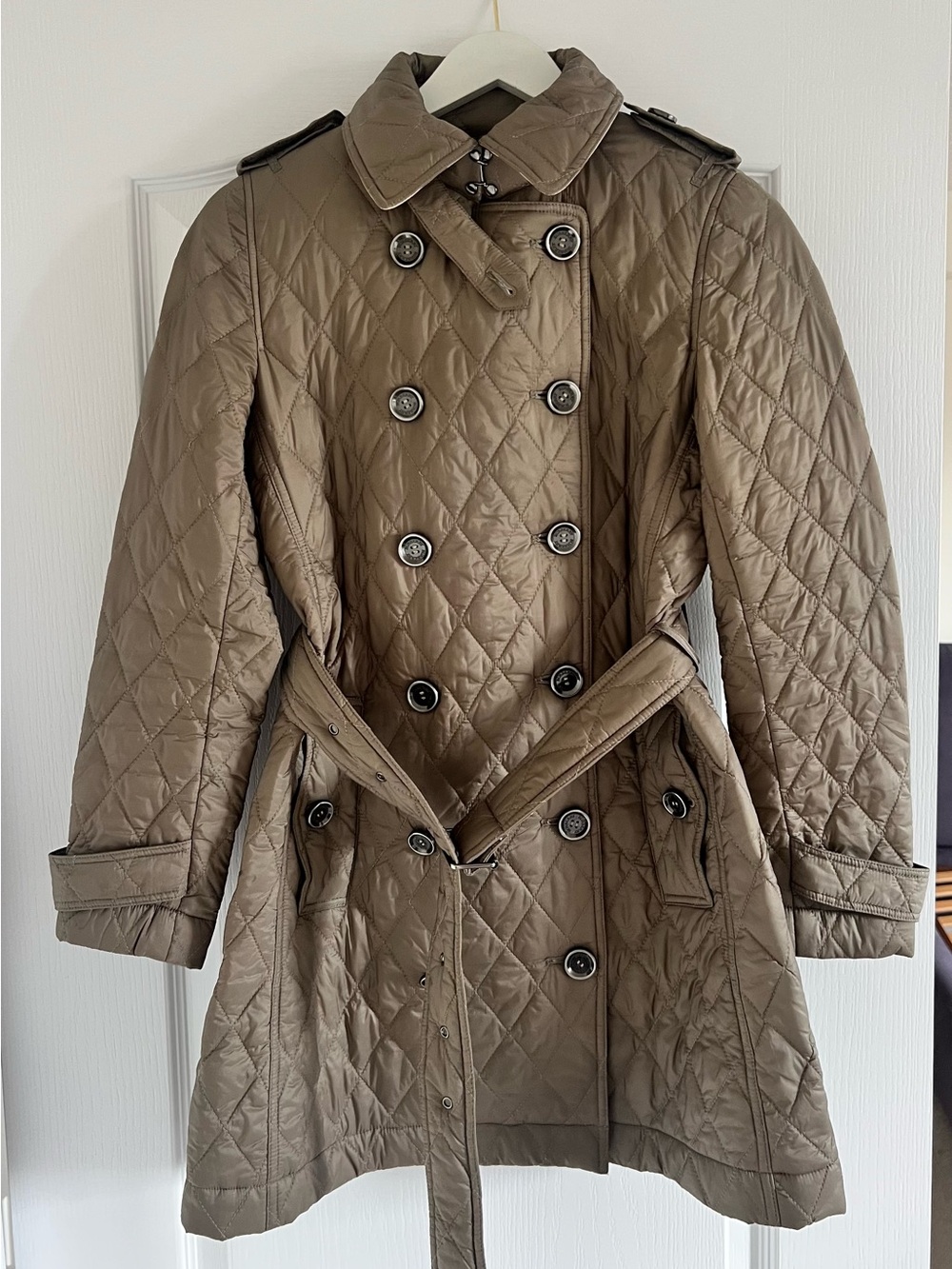 Authentic Burberry Brit quilted trench coat , size L